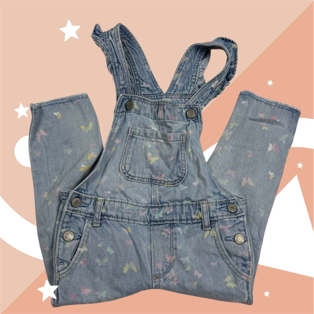 GAP Kids Light Blue Overalls with Butterfly Design